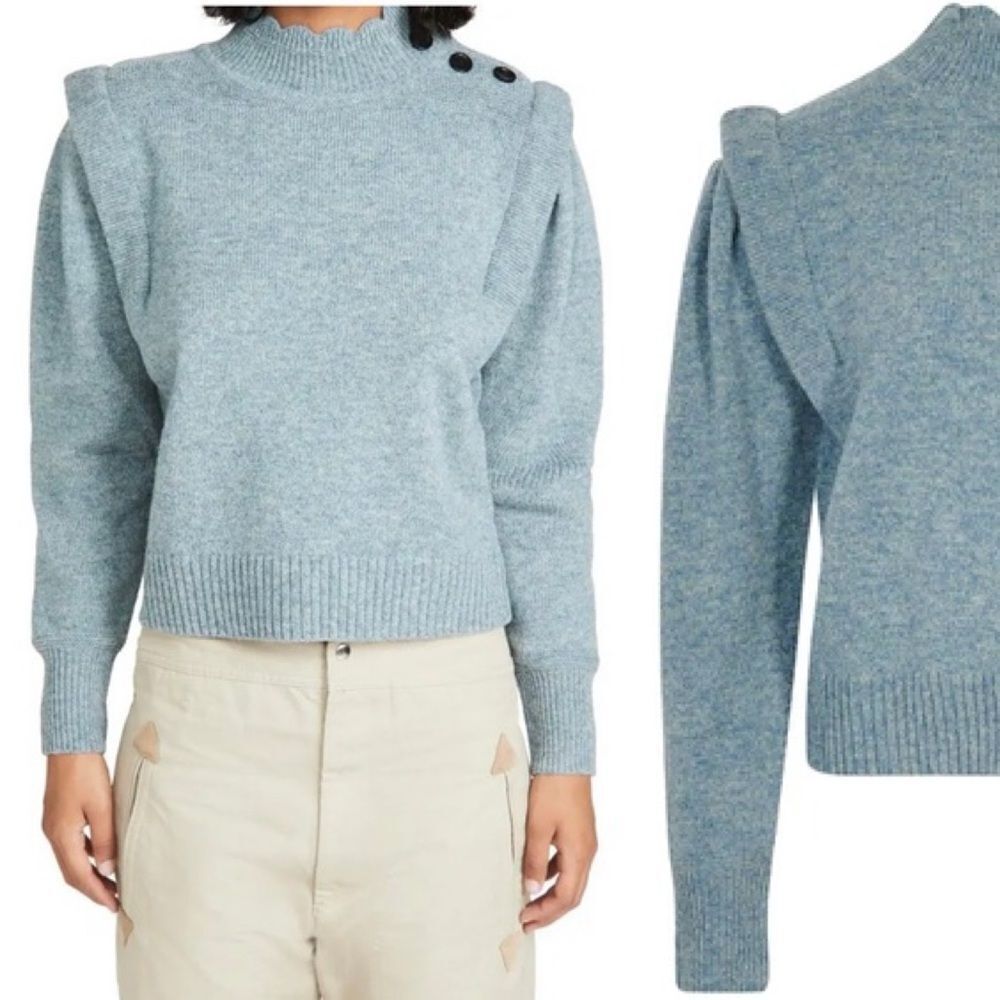Isabel Marant Étoile Light Blue Meery Wool Blend Sweater Size 34 Knit Pullover